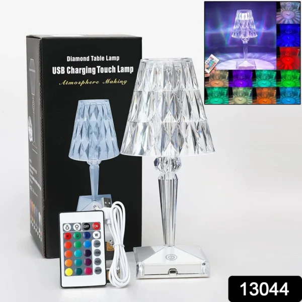 Romantic Crystal Table Lamp, Diamond Lamp, 16 Colors, 6 Brightness Level, Touch / Remote Control Switch, USB Charging. - Image 2