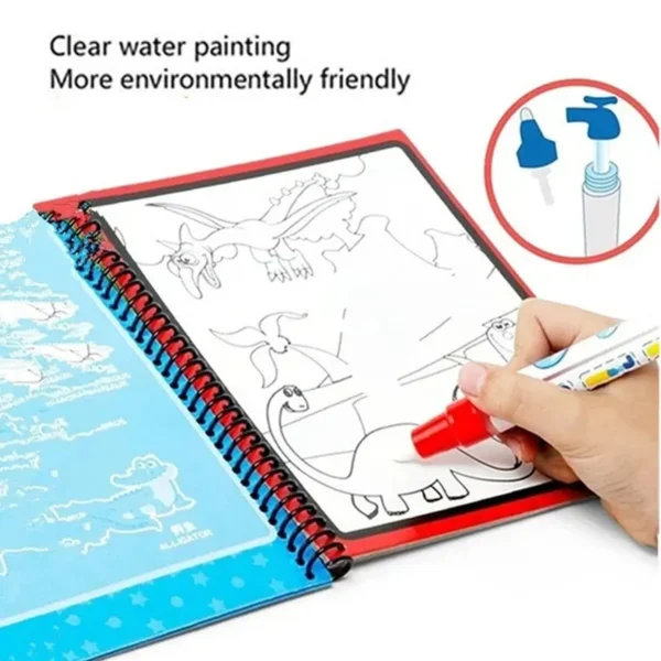 MAGIC WATER QUICK DRY BOOK WATER COLORING BOOK DOODLE WITH MAGIC PEN PAINTING BOARD - Image 4