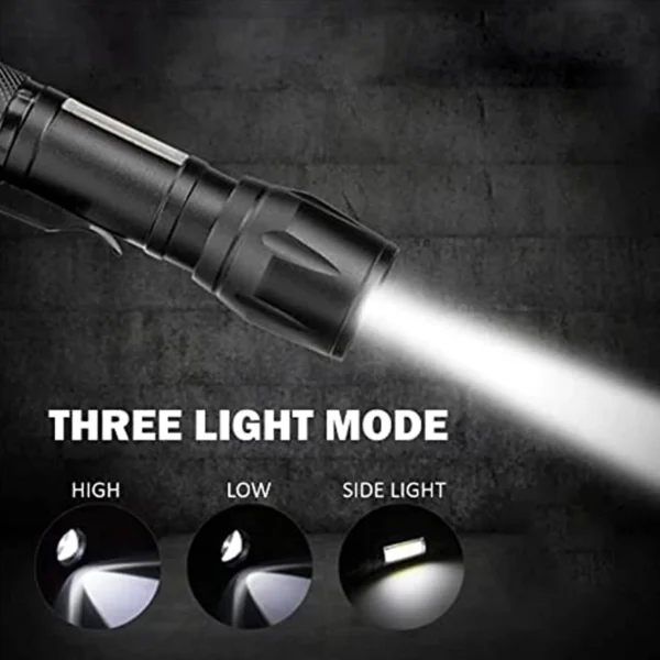 Mini Search Rechargeable LED Long Range Flashlight Emergency Light Torch - Image 4