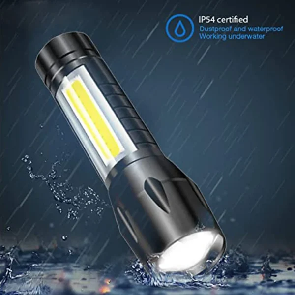 Mini Search Rechargeable LED Long Range Flashlight Emergency Light Torch - Image 2