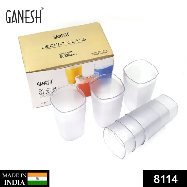 GANESH DECENT GLASS, 350ML, SET OF 6